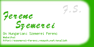 ferenc szemerei business card